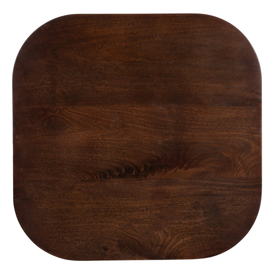 MESITA MARRÓN OSCURO MADERA DE MANGO 80 X 80 X 45 CM