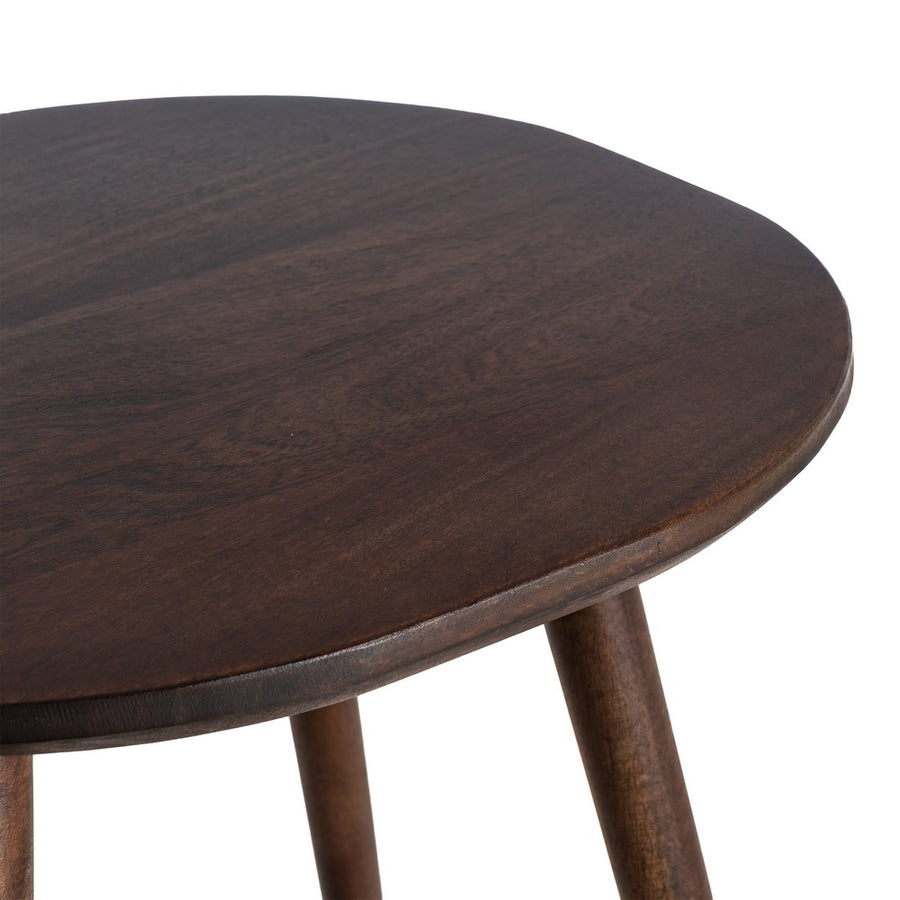 DARK BROWN MANGO WOOD SIDE TABLE 50 X 50 X 55 CM