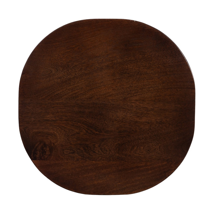 DARK BROWN MANGO WOOD SIDE TABLE 50 X 50 X 55 CM