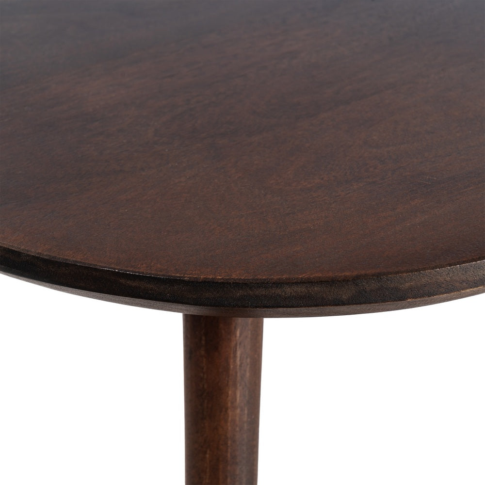 MESA MARR�N OSCURO MADERA DE MANGO 80 X 80 X 75 CM