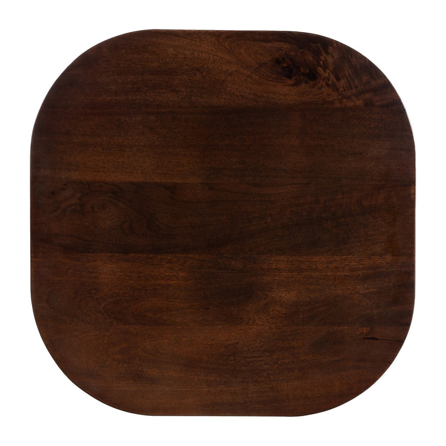 MESA MARRÓN OSCURO MADERA DE MANGO 80 X 80 X 75 CM