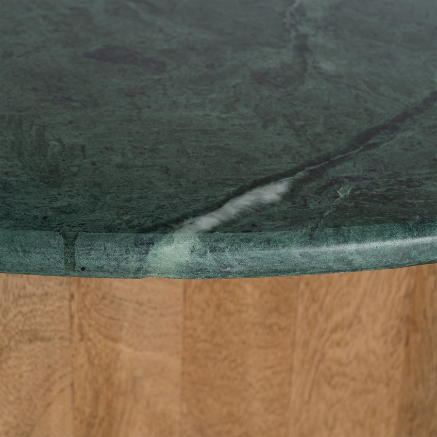 MESA CENTRO NATURAL-VERDE MADERA-MÁRMOL 97 X 97 X 41 CM