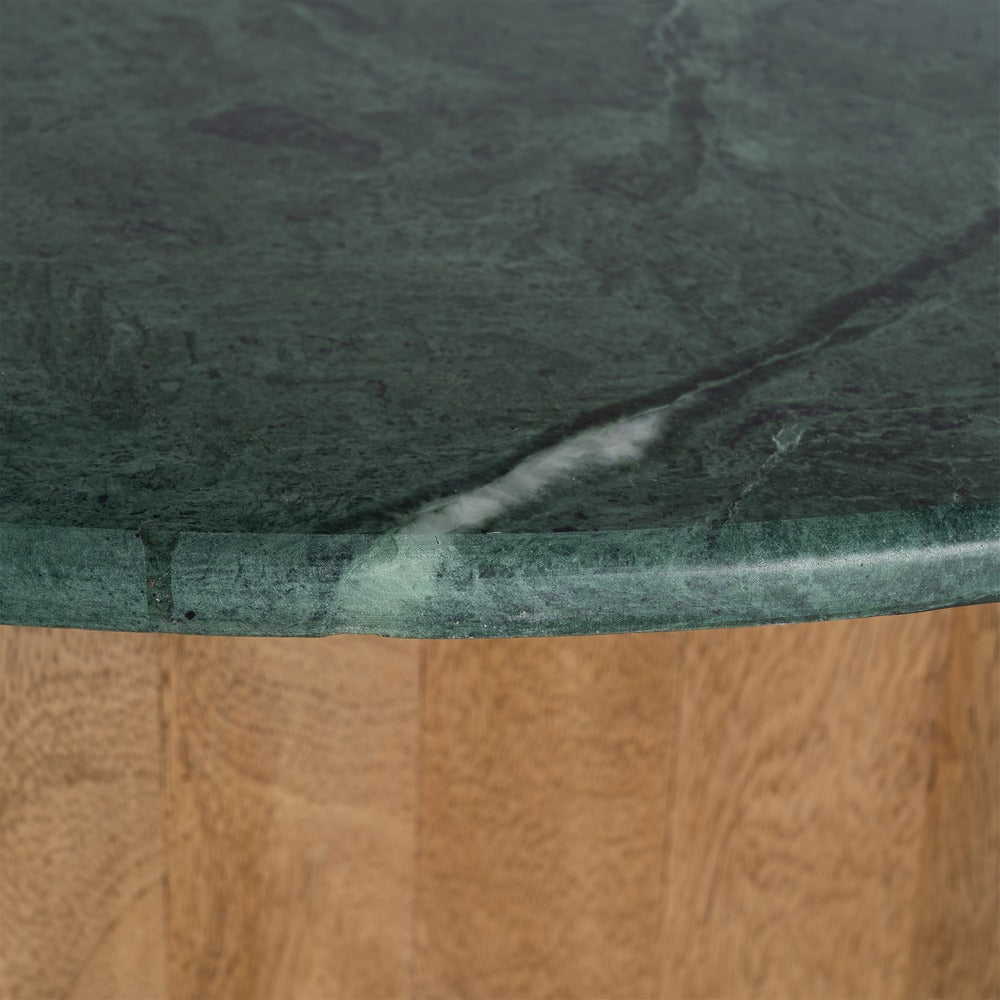 MESA CENTRO NATURAL-VERDE MADERA-MÁRMOL 97 X 97 X 41 CM