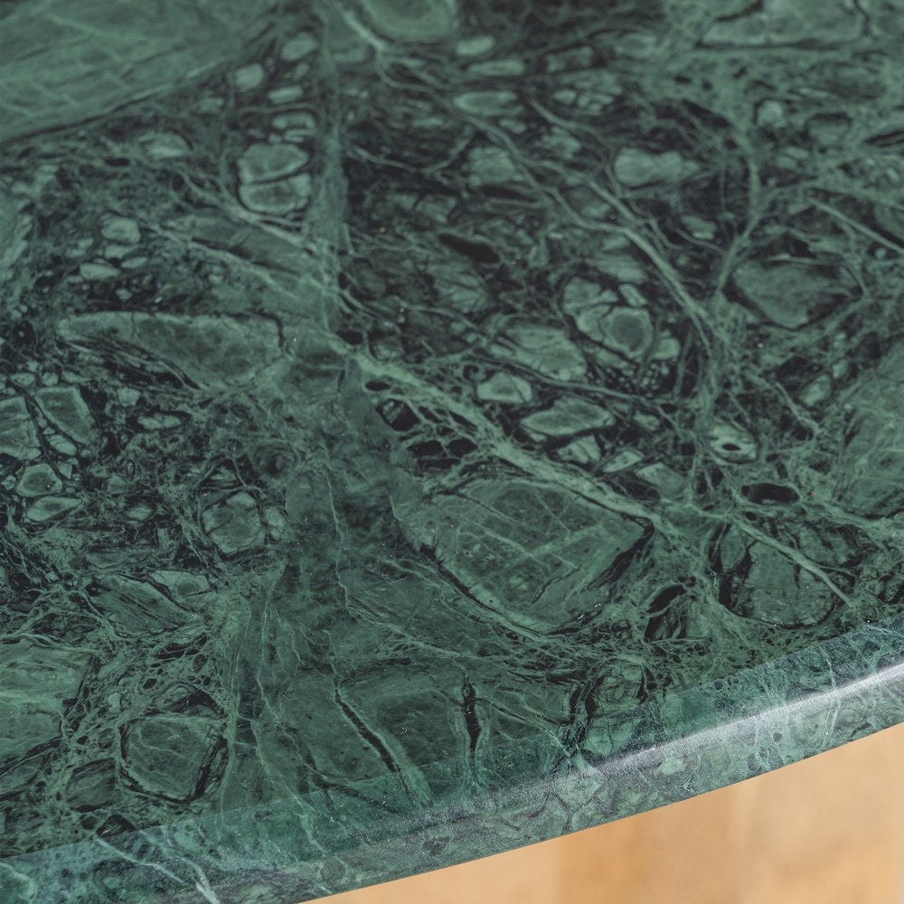 MESA COMEDOR NATURAL-VERDE MADERA-MÁRMOL 115 X 115 X 76 CM