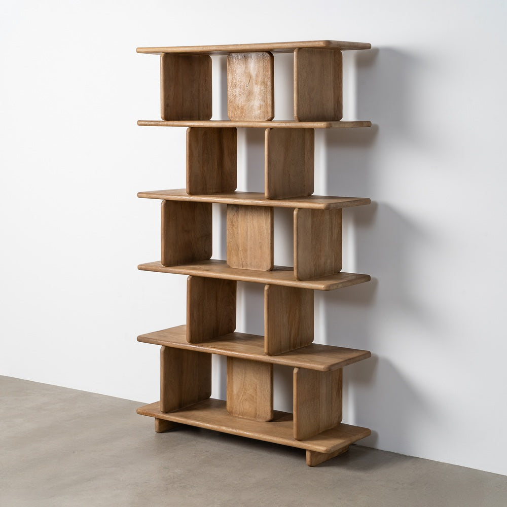 ESTANTER�A NATURAL MADERA DE MANGO SAL�N 106 X 35,50 X 175 C