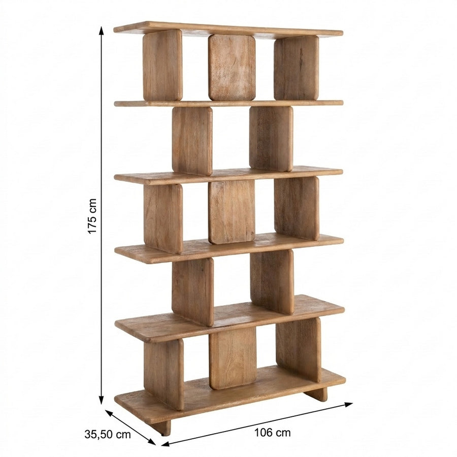 ESTANTERÍA NATURAL MADERA DE MANGO SALÓN 106 X 35,50 X 175 C