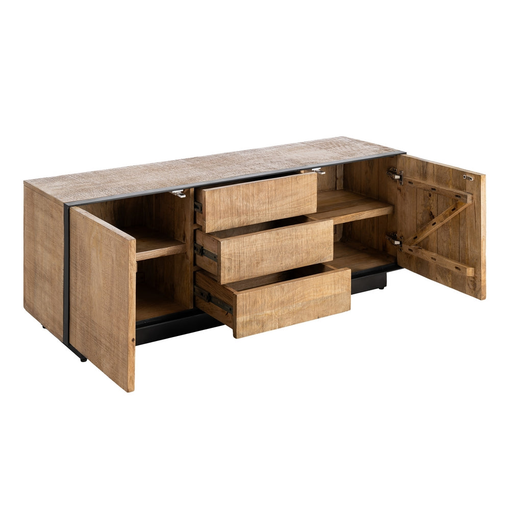 MUEBLE TV NATURAL MADERA DE MANGO SALÓN 150 X 44 X 55 CM