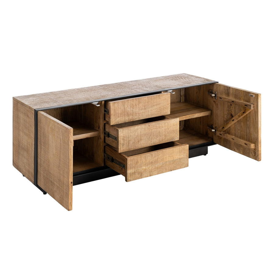 NATURAL MANGO WOOD TV CABINET LIVING ROOM 150 X 44 X 55 CM