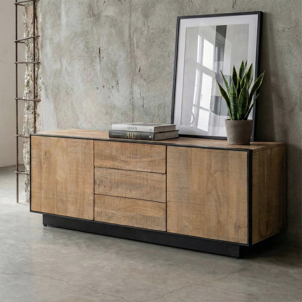NATURAL MANGO WOOD TV CABINET LIVING ROOM 150 X 44 X 55 CM