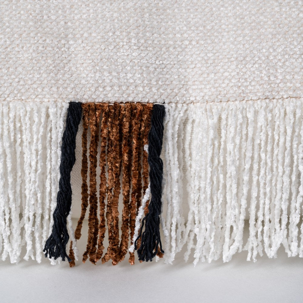 COJ�N BLANCO-MARR�N ALGOD�N/TERCIOPELO 50 X 50 CM