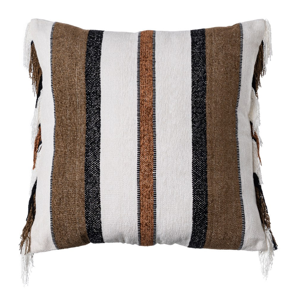 COJ�N BLANCO-MARR�N ALGOD�N/TERCIOPELO 50 X 50 CM