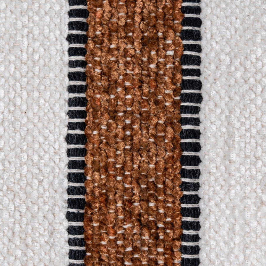 COJÍN BLANCO-MARRÓN ALGODÓN/TERCIOPELO 30 X 50 CM