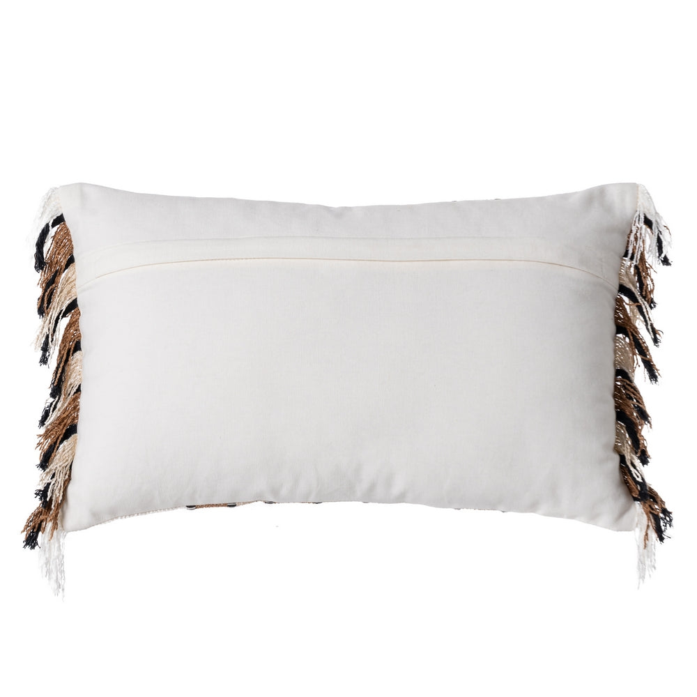 COJ�N BLANCO-OCRE ALGOD�N/TERCIOPELO 30 X 50 CM