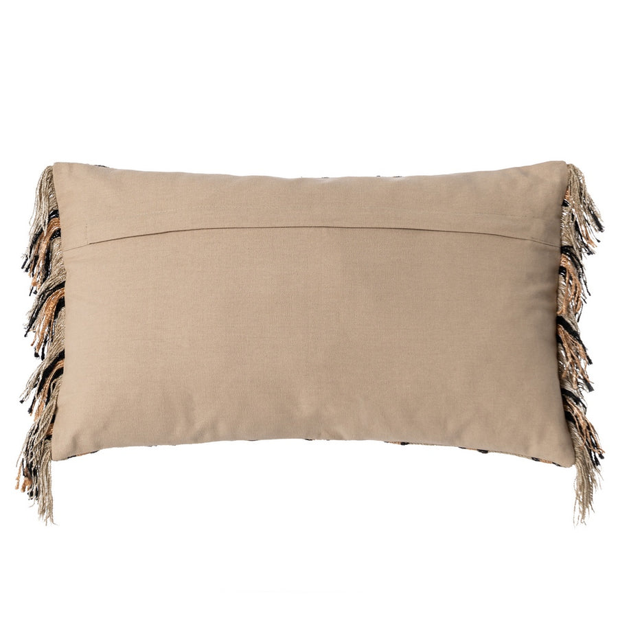 COJÍN BEIGE-OCRE ALGODÓN/TERCIOPELO 30 X 50 CM