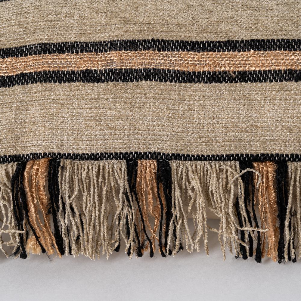 COJÍN BEIGE-OCRE ALGODÓN/TERCIOPELO 30 X 50 CM