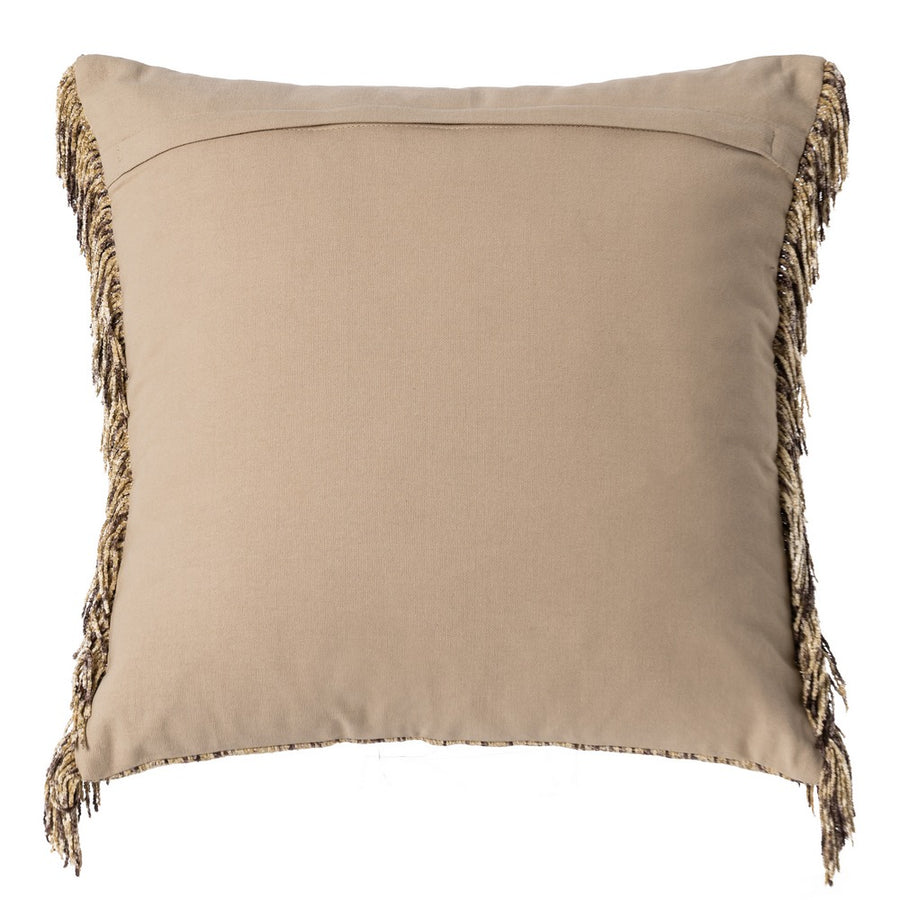 COJÍN BEIGE ALGODÓN/TERCIOPELO 50 X 50 CM