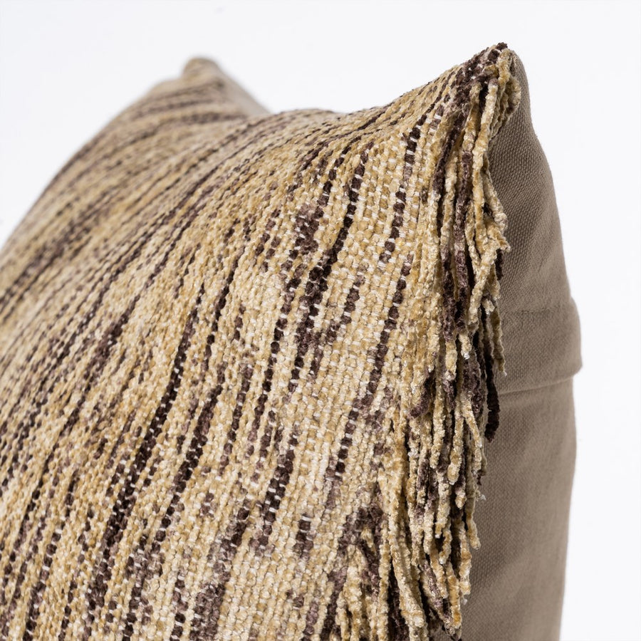 COJÍN BEIGE ALGODÓN/TERCIOPELO 50 X 50 CM