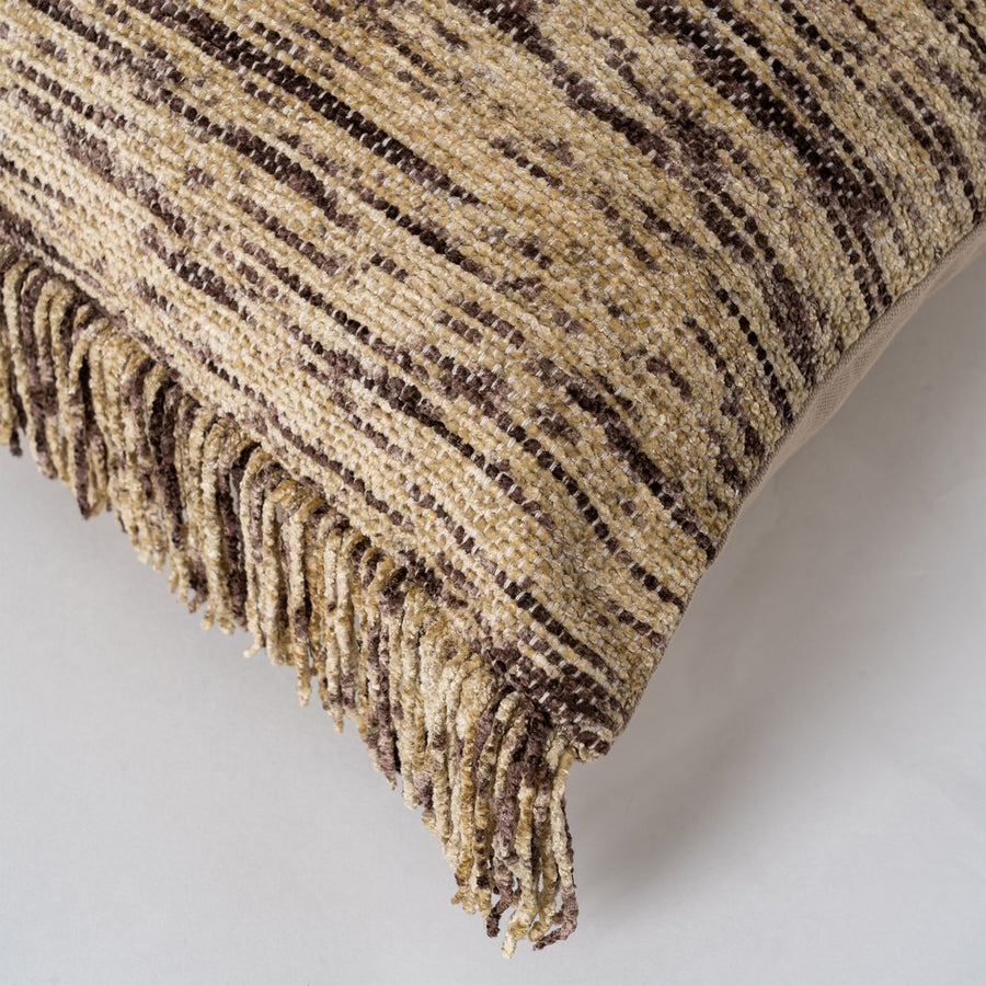 COJÍN BEIGE ALGODÓN/TERCIOPELO 50 X 50 CM