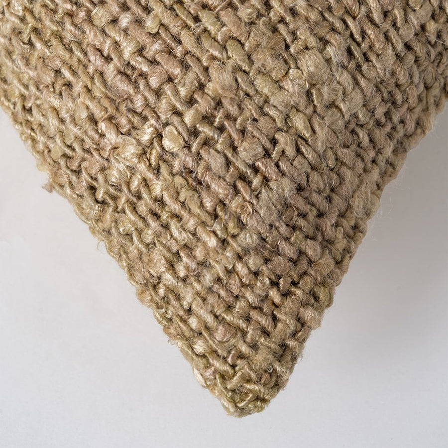 COJÍN BEIGE-OCRE VISCOSA-ALGODÓN 50 X 50 CM