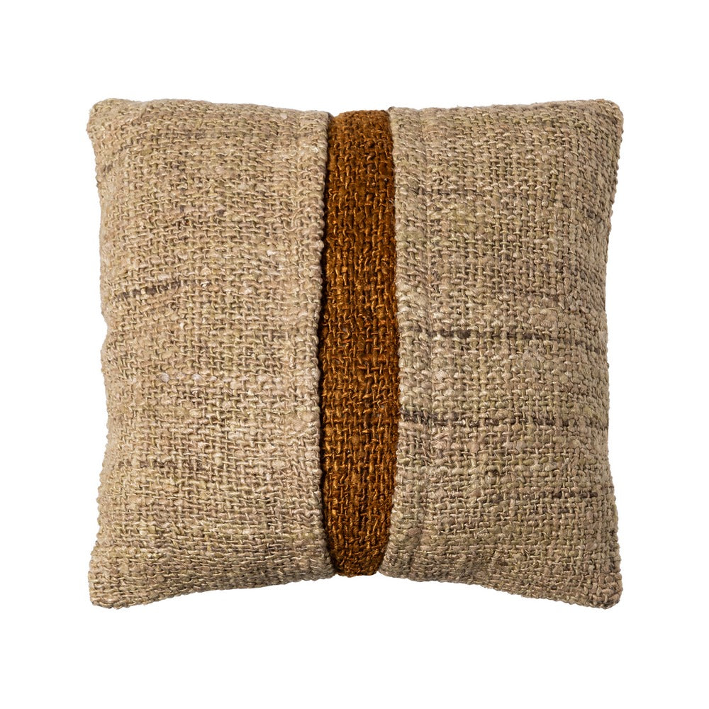COJÍN BEIGE-OCRE VISCOSA-ALGODÓN 50 X 50 CM