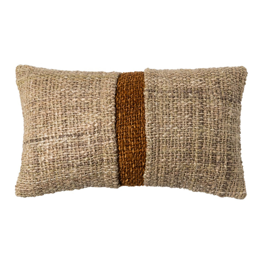 COJÍN BEIGE-OCRE VISCOSA-ALGODÓN 30 X 50 CM
