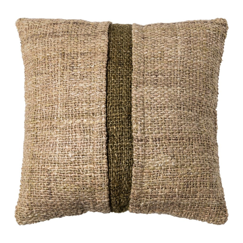 COJÍN BEIGE-VERDE VISCOSA-ALGODÓN 50 X 50 CM