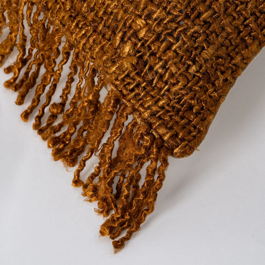 COJÍN NARANJA VISCOSA-ALGODÓN 50 X 50 CM