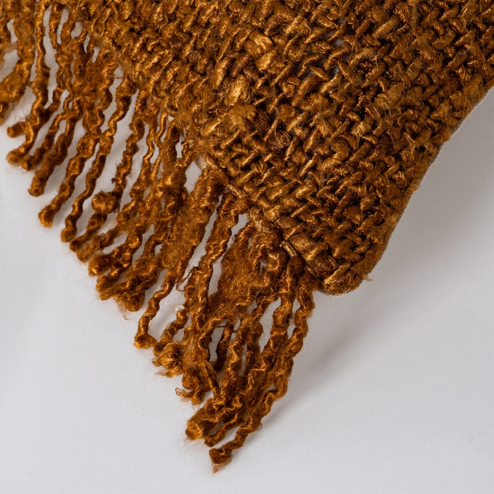 COJÍN NARANJA VISCOSA-ALGODÓN 50 X 50 CM