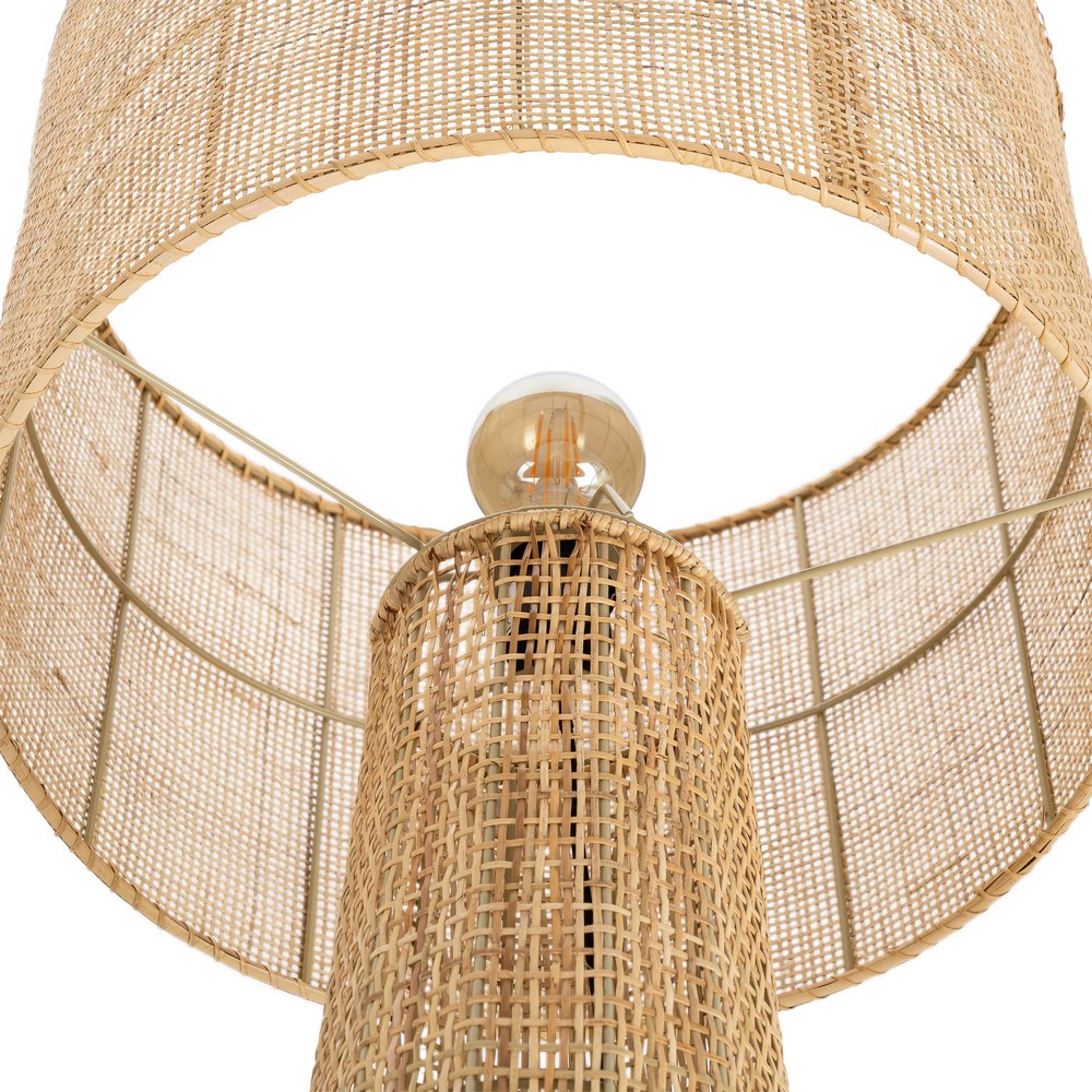 L�MPARA SUELO CREMA RAT�N ILUMINACI�N 50 X 50 X 154 CM