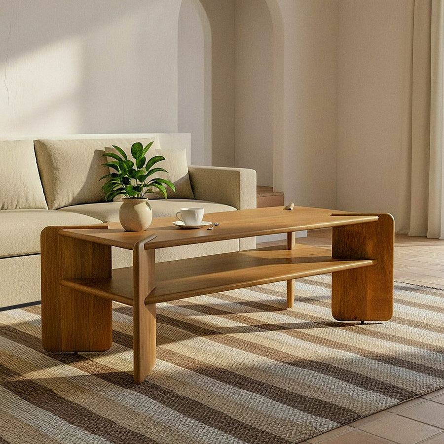 NATURAL MANGO WOOD COFFEE TABLE 121 X 61 X 45 CM