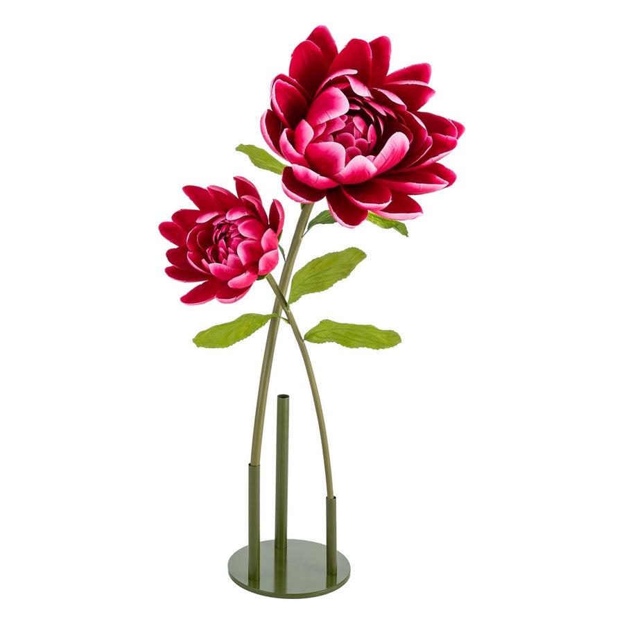 FLOR LOTO FUCSIA ARTIFICIAL DECORACIÓN 32 X 32 X 100 CM