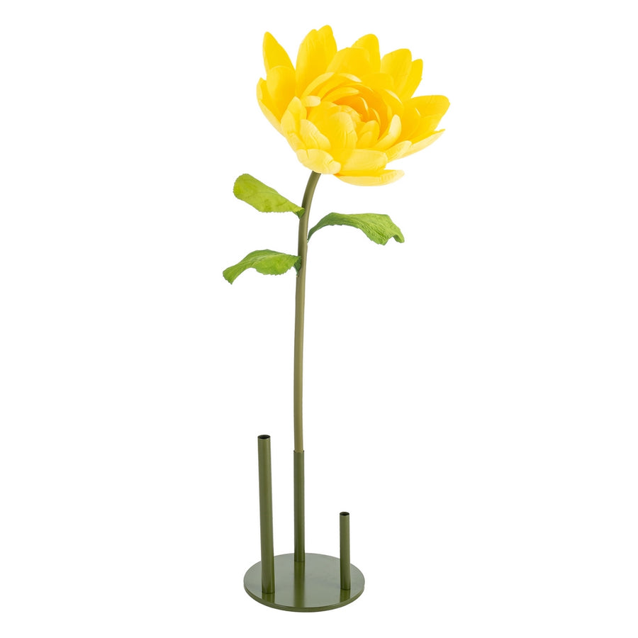 FLOR LOTO AMARILLO ARTIFICIAL DECORACIÓN 55 X 55 X 130 CM