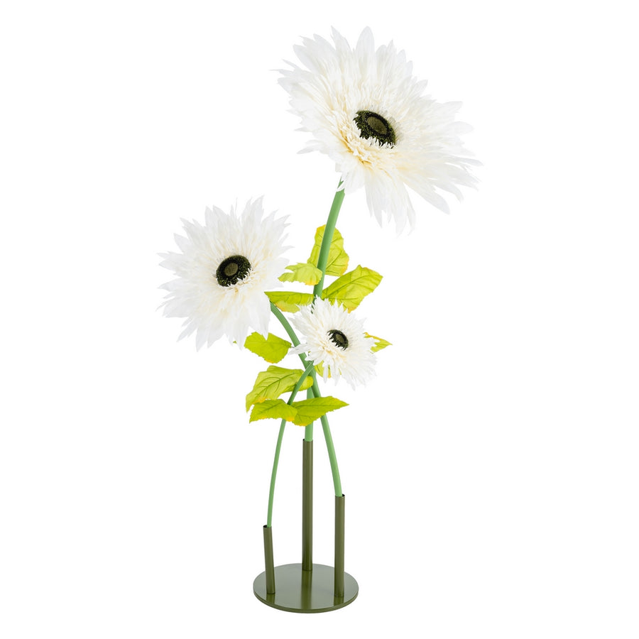WHITE ARTIFICIAL GERBERA FLOWER 40 X 40 X 125 CM