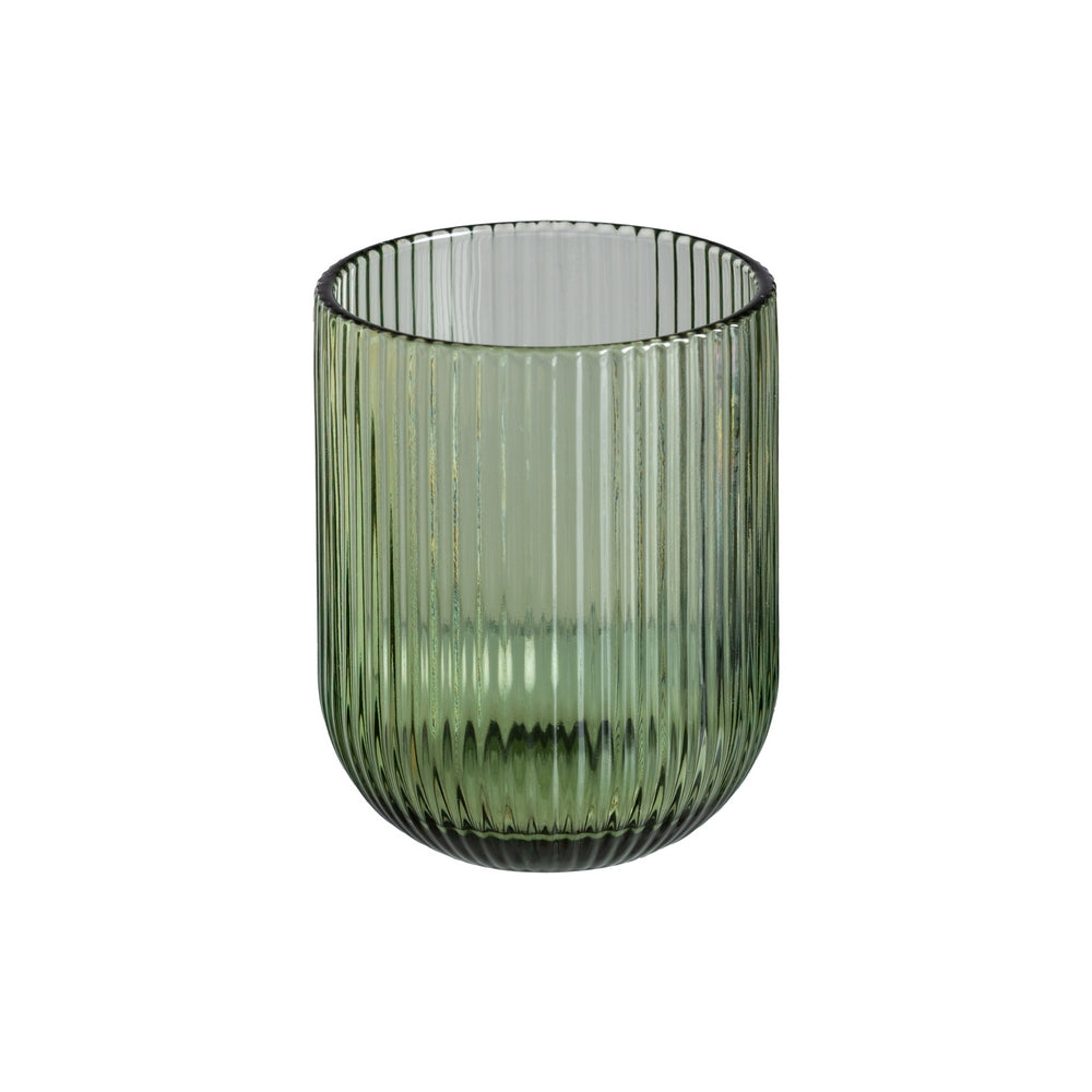 VASO VERDE CRISTAL DECORACIÓN 7,60 X 7,60 X 9,40 CM