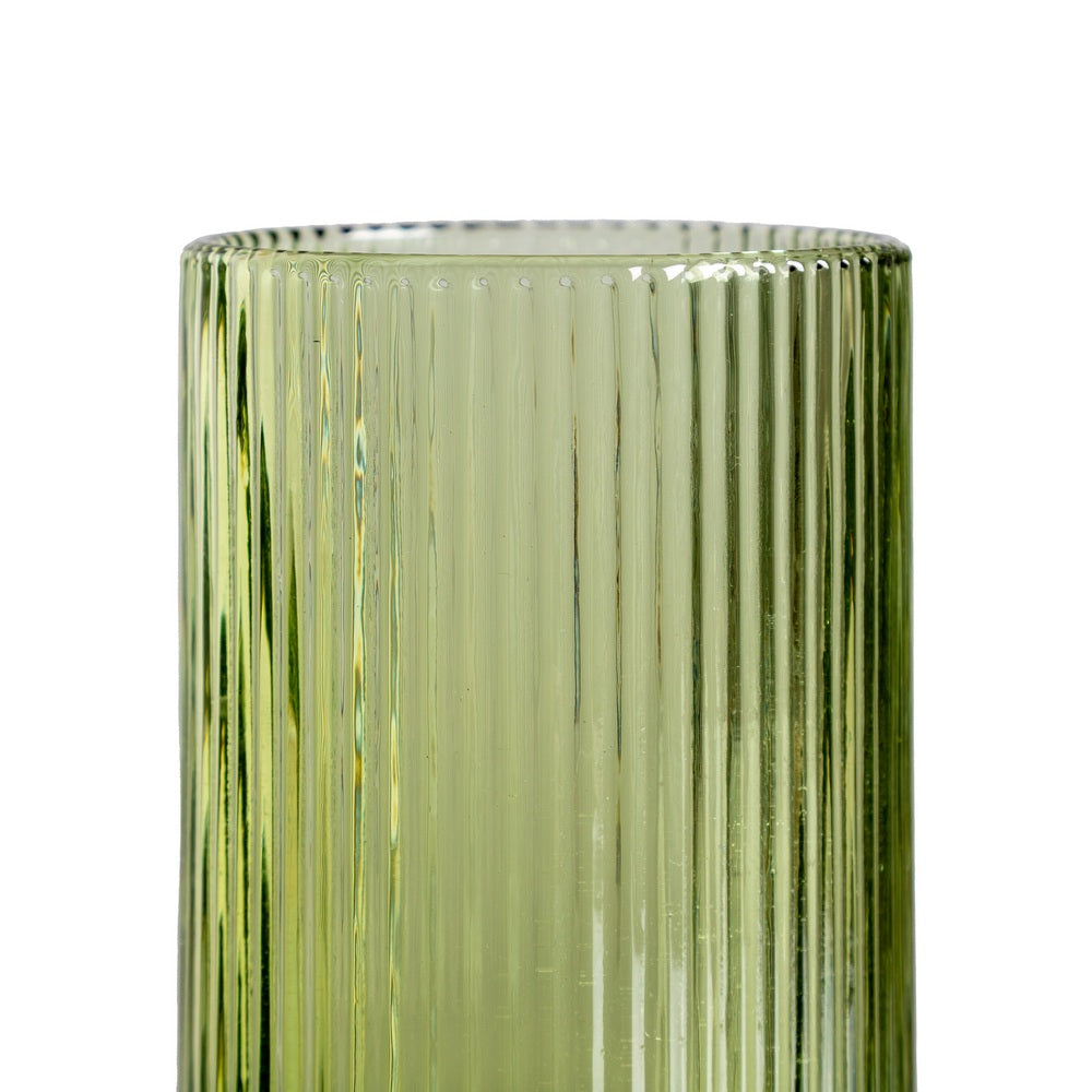 VASO VERDE CRISTAL DECORACI�N 8 X 8 X 12,80 CM