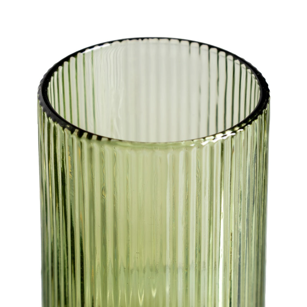 VASO VERDE CRISTAL DECORACI�N 8 X 8 X 12,80 CM