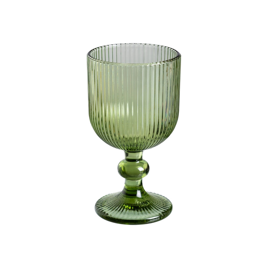 GREEN GLASS GOBLET DECORATION 8 X 8 X 14.30 CM