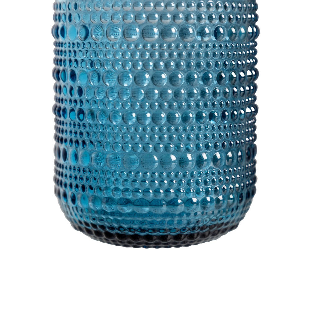 VASO AZUL CRISTAL DECORACIÓN 7,50 X 7,50 X 9,40 CM