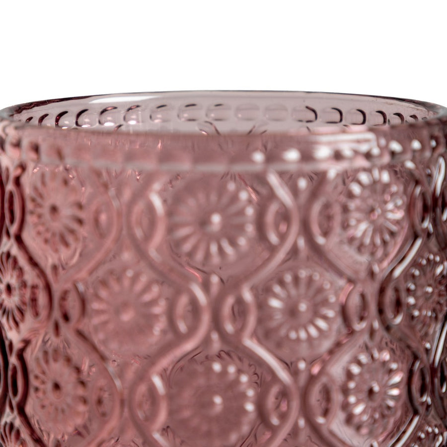 VASO ROSA CRISTAL DECORACIÓN 7,50 X 7,50 X 9,40 CM