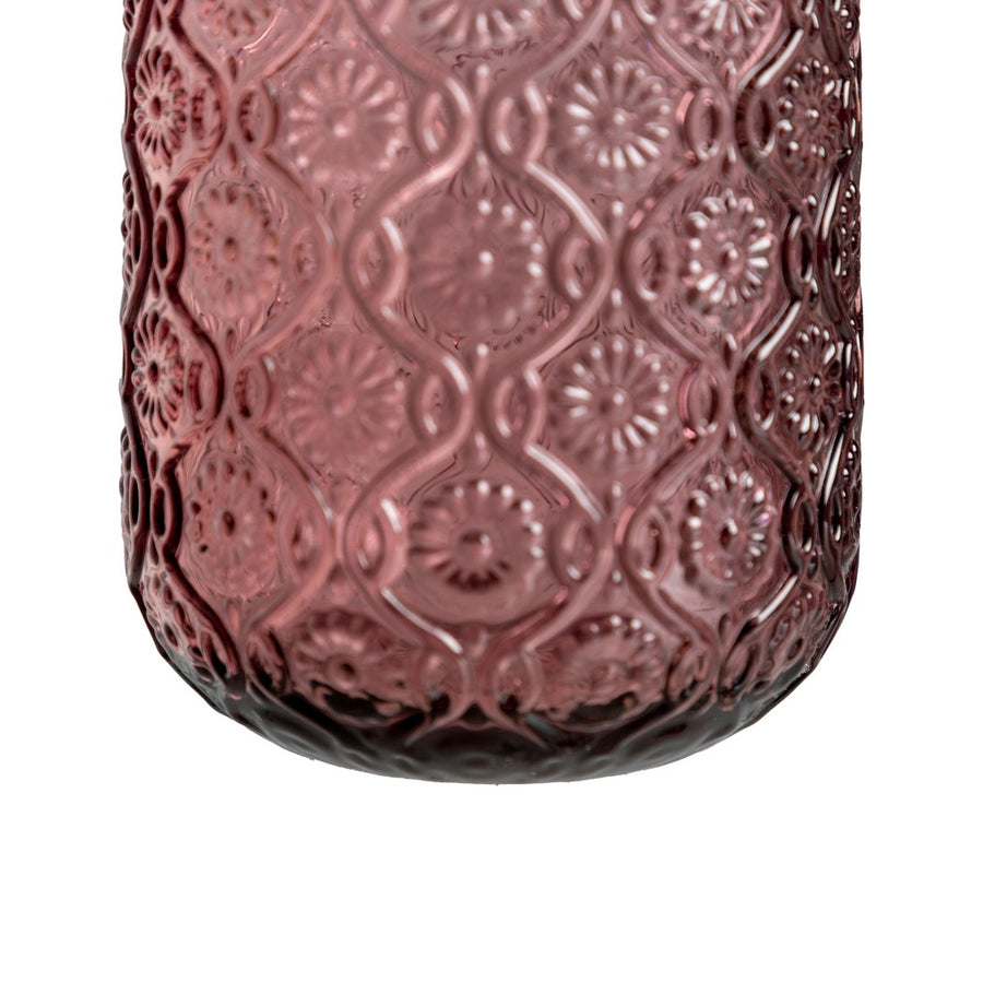 VASO ROSA CRISTAL DECORACIÓN 7,50 X 7,50 X 9,40 CM