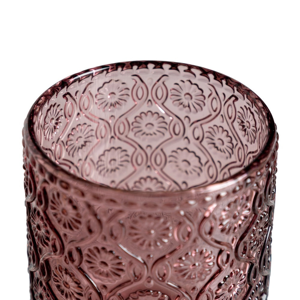 VASO ROSA CRISTAL DECORACI�N 7,50 X 7,50 X 9,40 CM