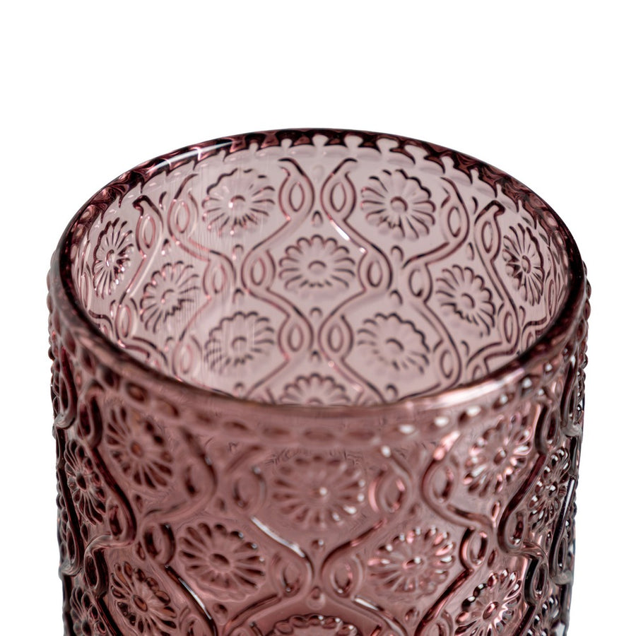 VASO ROSA CRISTAL DECORACIÓN 7,50 X 7,50 X 9,40 CM