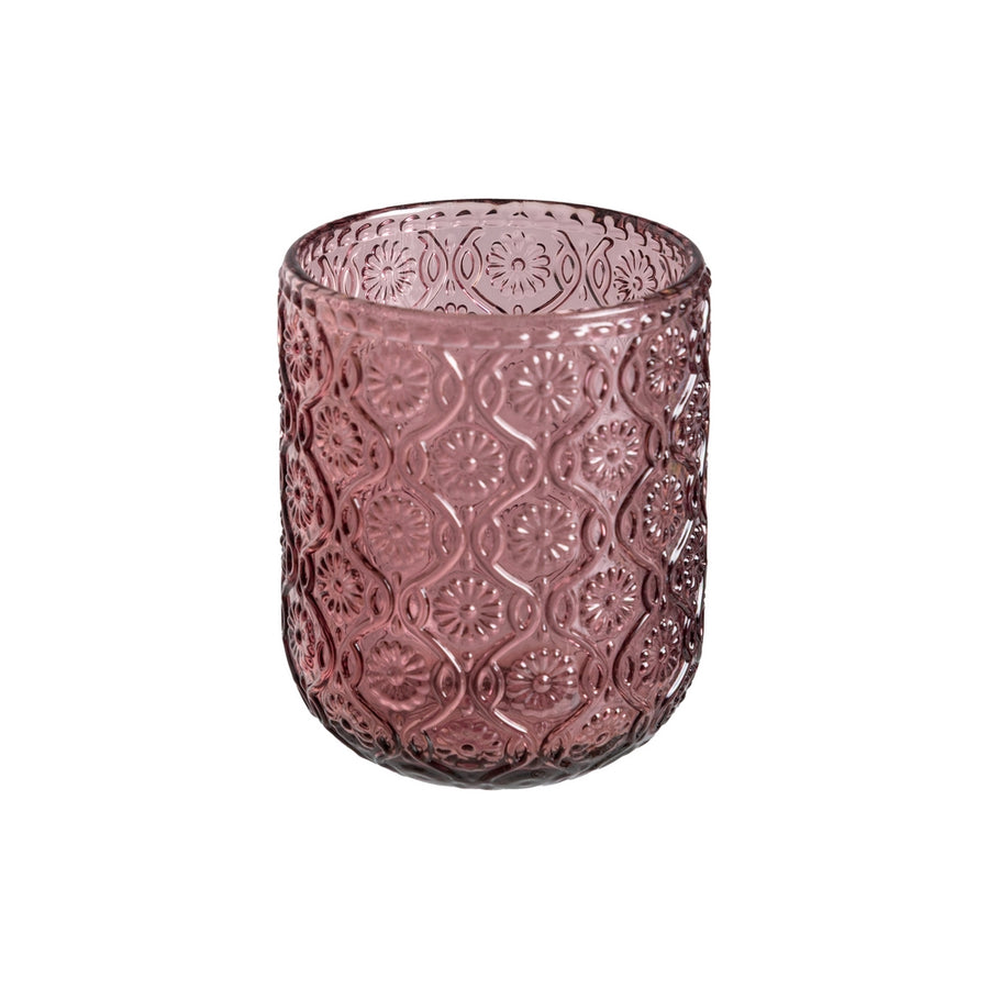 VASO ROSA CRISTAL DECORACIÓN 7,50 X 7,50 X 9,40 CM