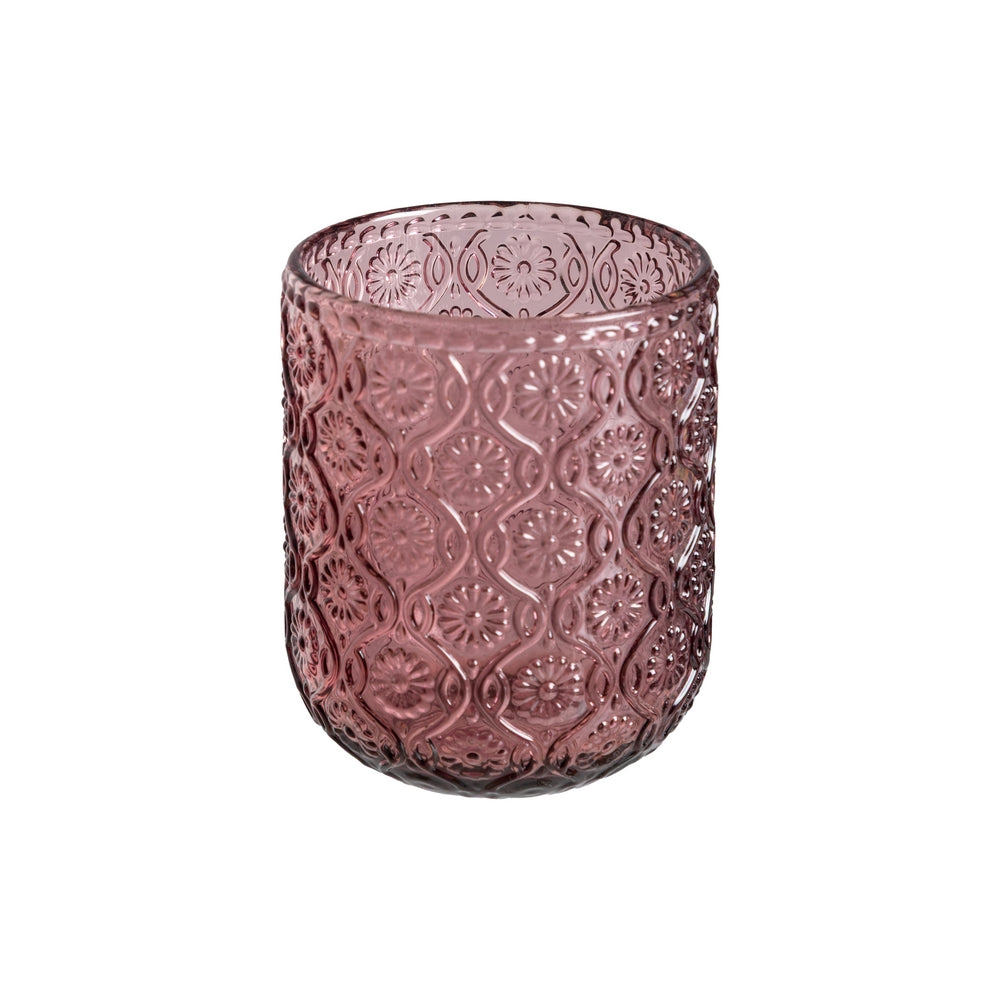 VASO ROSA CRISTAL DECORACIÓN 7,50 X 7,50 X 9,40 CM