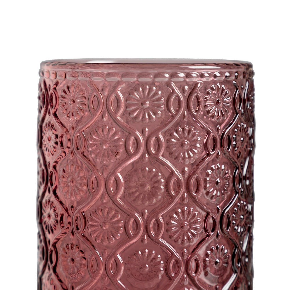 VASO ROSA CRISTAL DECORACI�N 8 X 8 X 12,70 CM