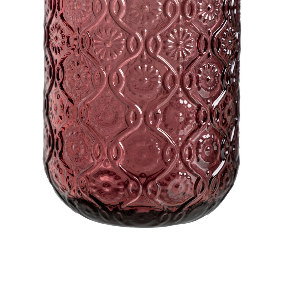 VASO ROSA CRISTAL DECORACIÓN 8 X 8 X 12,70 CM