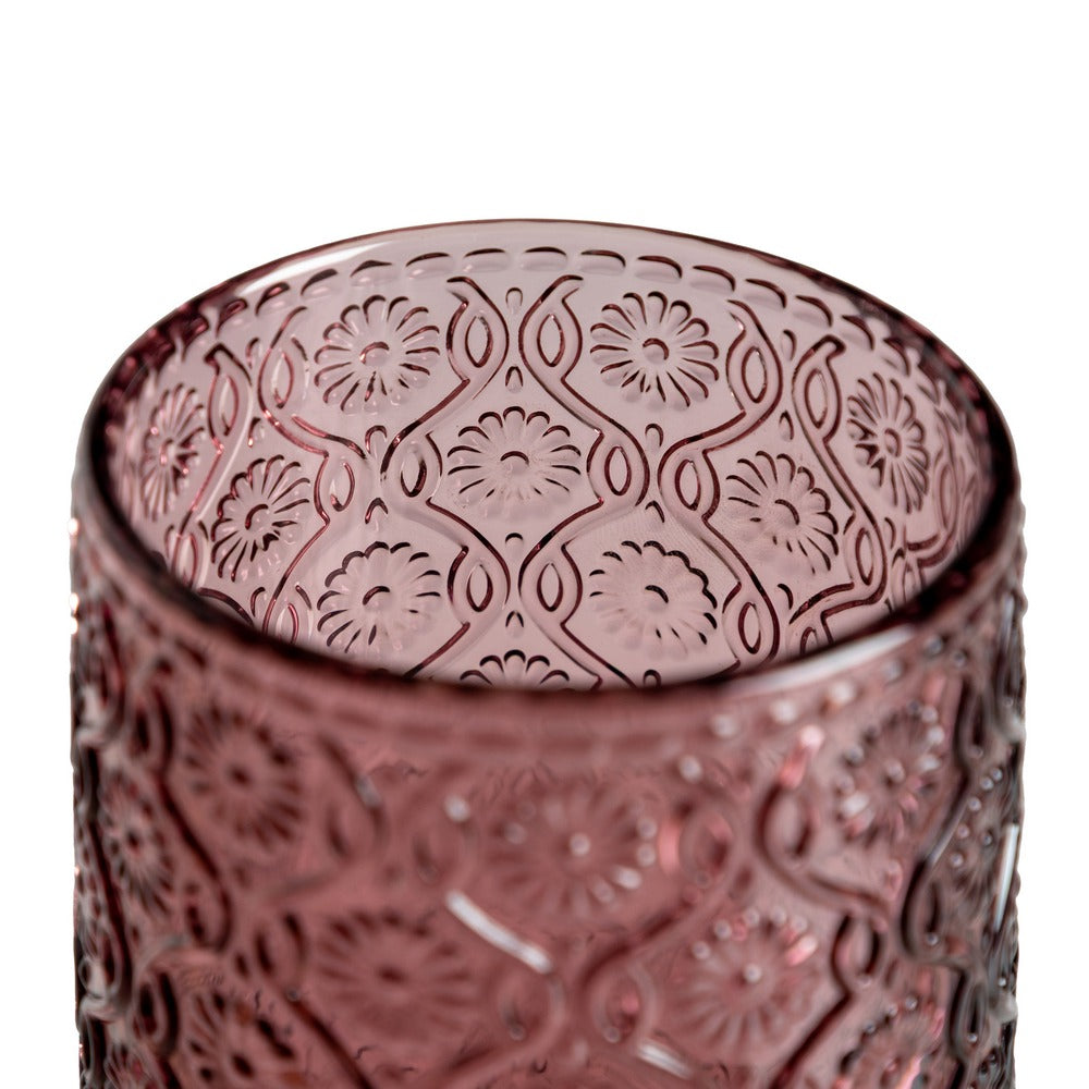 VASO ROSA CRISTAL DECORACIÓN 8 X 8 X 12,70 CM