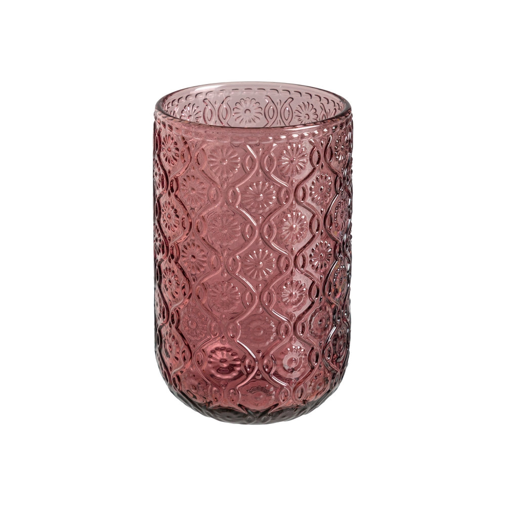 VASO ROSA CRISTAL DECORACI�N 8 X 8 X 12,70 CM