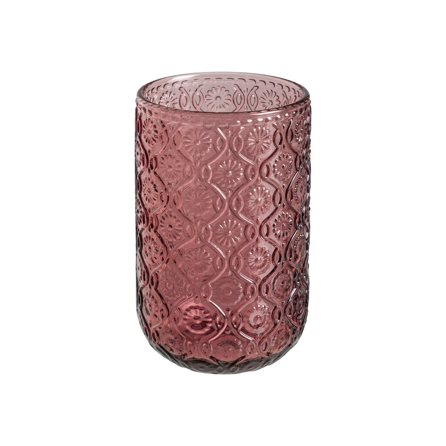 VASO ROSA CRISTAL DECORACIÓN 8 X 8 X 12,70 CM