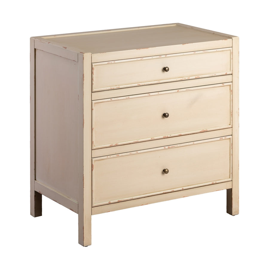 MESITA BLANCO ROZADO MADERA 65 X 40 X 65 CM